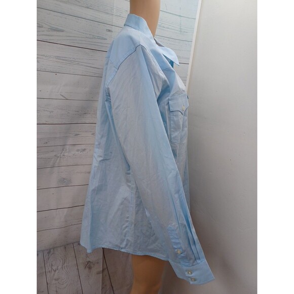 Wrangler Retro Womens Long Sleeve Shirt Western Blue Plus Sz XXL - Picture 2 of 7